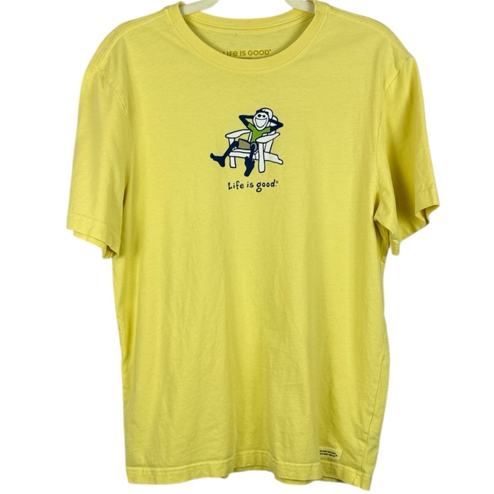 Life Is Good Cotton Men's Adirondack Jake Sunny Yellow Medium Crusher Tee